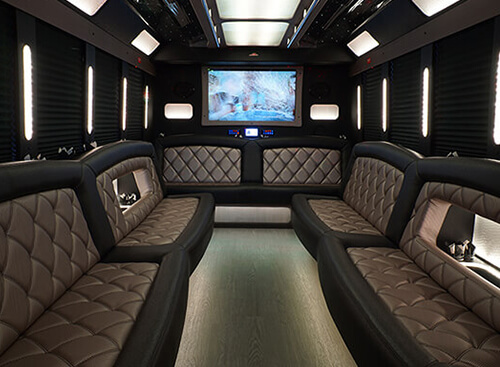 limo/party bus interior in fort worth texas